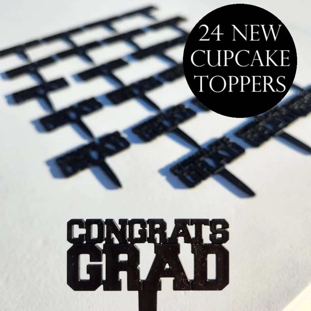 24 Congrats Grad Graduation Cupcake Cake Toppers Picks New Party Supplies DIY